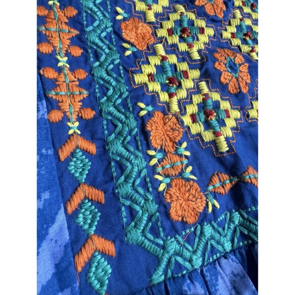 Melange Embroidered Boho Midi Dress Womens Size L NEW‎ Colorful Midi Hippie - Picture 7 of 8